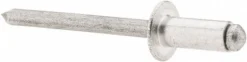 Open End Blind Rivet: Size 64, Dome Head, Aluminum Body, Aluminum Mandrel