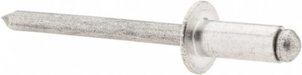 Open End Blind Rivet: Size 64, Dome Head, Aluminum Body, Aluminum Mandrel