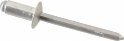 Open End Blind Rivet: Size 64, Dome Head, Aluminum Body, Aluminum Mandrel