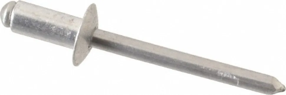 Open End Blind Rivet: Size 64, Dome Head, Aluminum Body, Aluminum Mandrel
