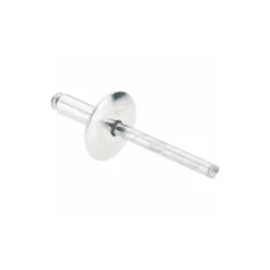 Open End Blind Rivet: Size 66, Large Flange Dome Head, Aluminum Body, Aluminum Mandrel