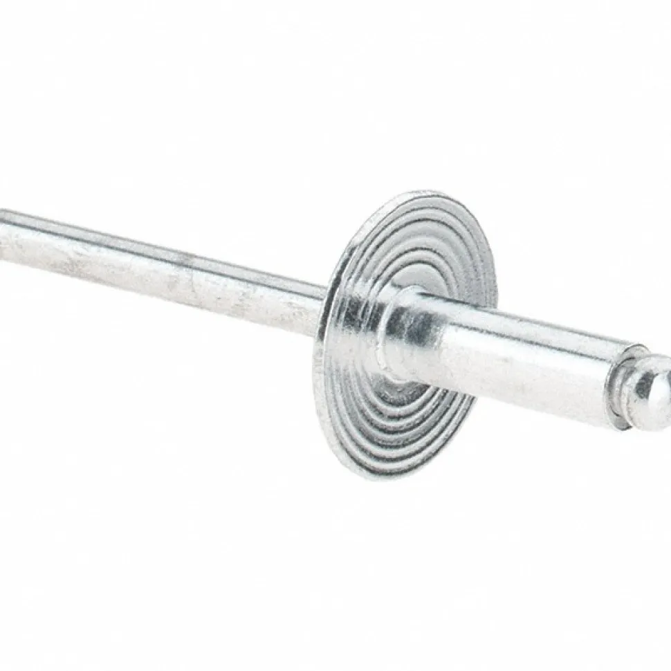 Open End Blind Rivet: Size 66, Large Flange Dome Head, Aluminum Body, Aluminum Mandrel