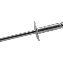Open End Blind Rivet: Size 68, Large Flange Dome Head, Aluminum Body, Aluminum Mandrel