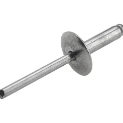 Open End Blind Rivet: Size 68, Large Flange Dome Head, Aluminum Body, Aluminum Mandrel