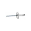 Open End Blind Rivet: Size 66, Large Flange Dome Head, Aluminum Body, Steel Mandrel