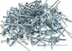 Open End Blind Rivet: Size 42, Large Flange Dome Head, Steel Body, Steel Mandrel