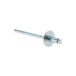 Open End Blind Rivet: Size 42, Large Flange Dome Head, Steel Body, Steel Mandrel