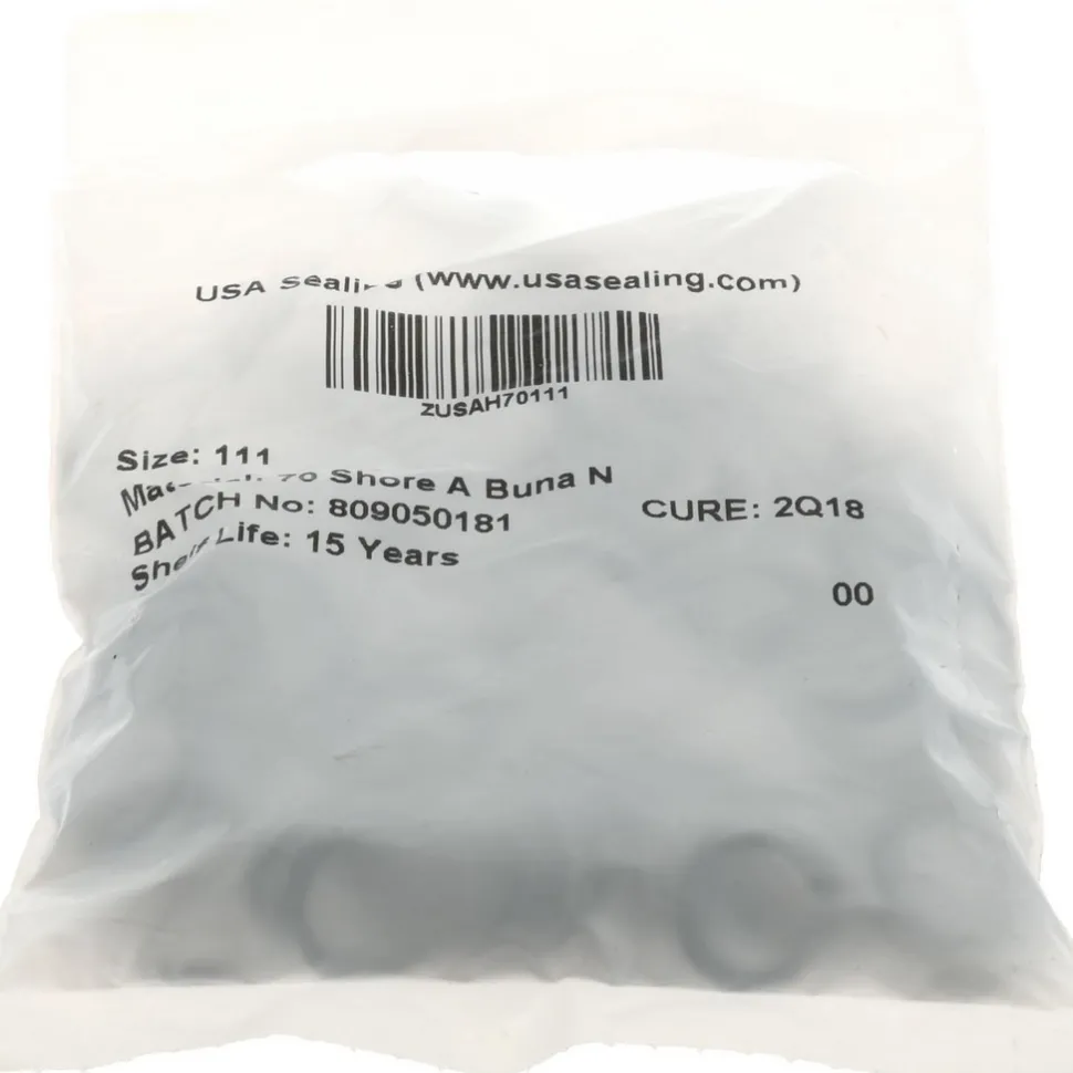 O-Ring: 0.6250" OD, 0.4380" ID, 0.0937" Thick, Dash 111, Buna-N