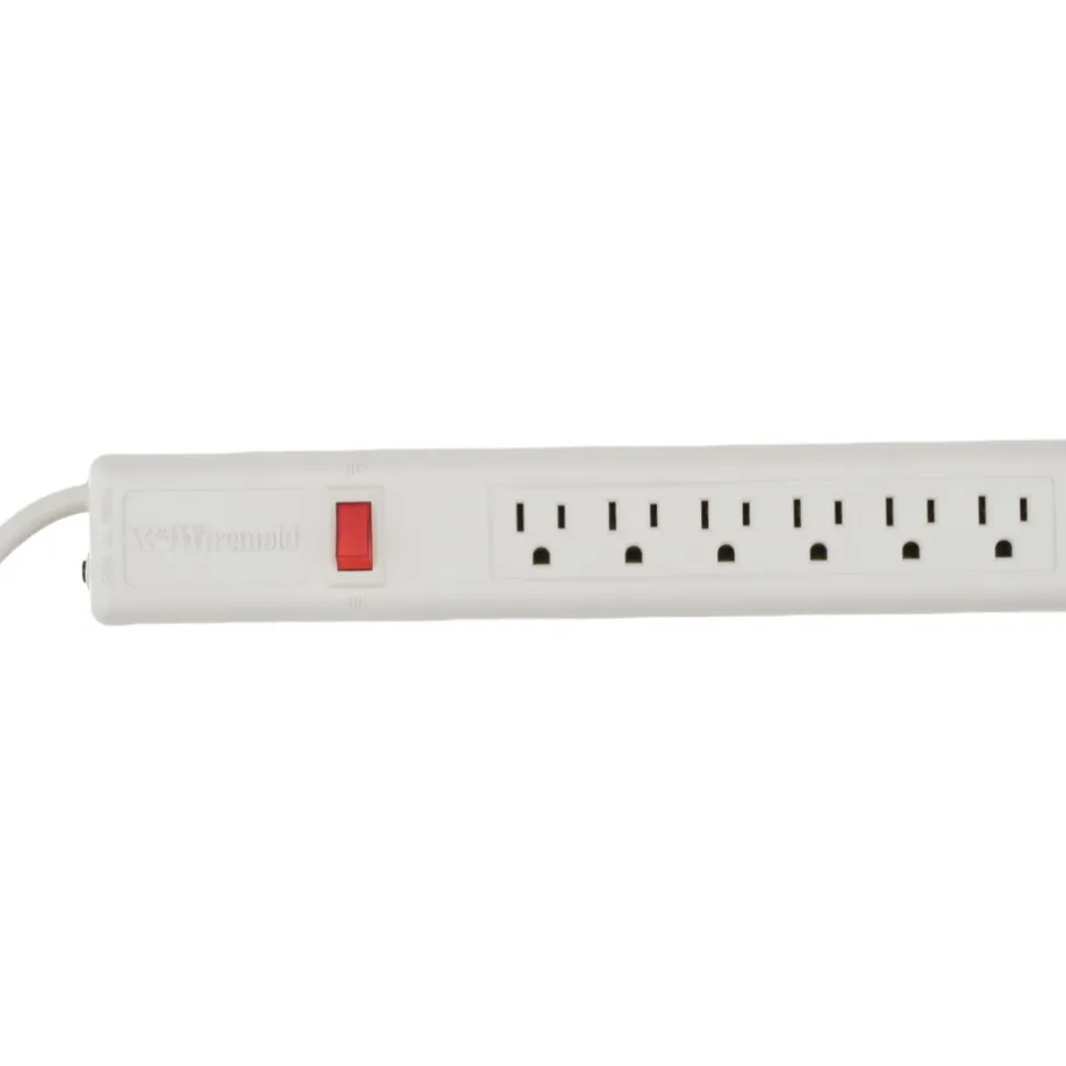 6 Outlets, 120 Volts, 15 Amps, 15' Cord, Power Outlet Strip