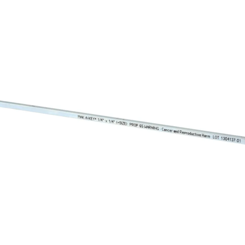 Oversized Key Stock: 1/4" High, 1/4" Wide, 12" Long, Steel, Zinc-Plated
