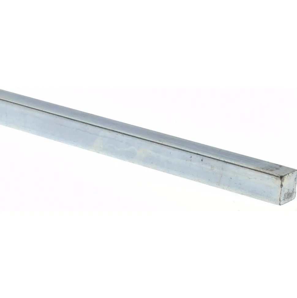 Oversized Key Stock: 1/2" High, 1/2" Wide, 12" Long, Steel, Zinc-Plated