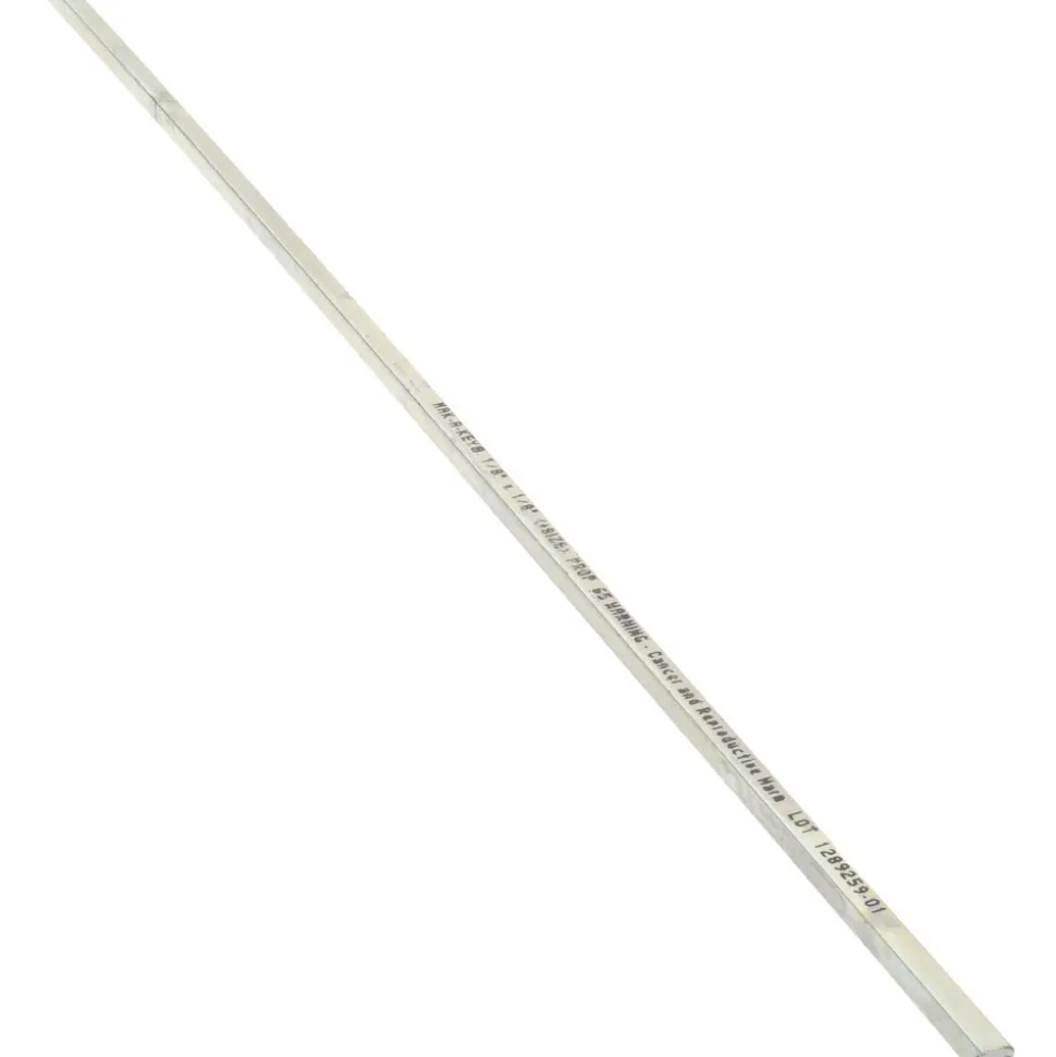 Oversized Key Stock: 1/8" High, 1/8" Wide, 12" Long, Steel, Zinc-Plated