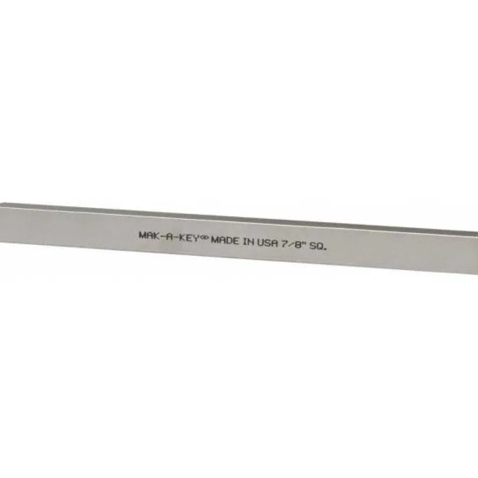 Oversized Key Stock: 7/8" High, 7/8" Wide, 12" Long, Steel, Zinc-Plated