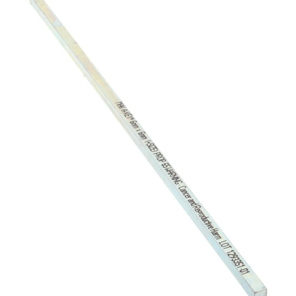 Oversized Key Stock: 12" Long, Steel, Zinc-Plated