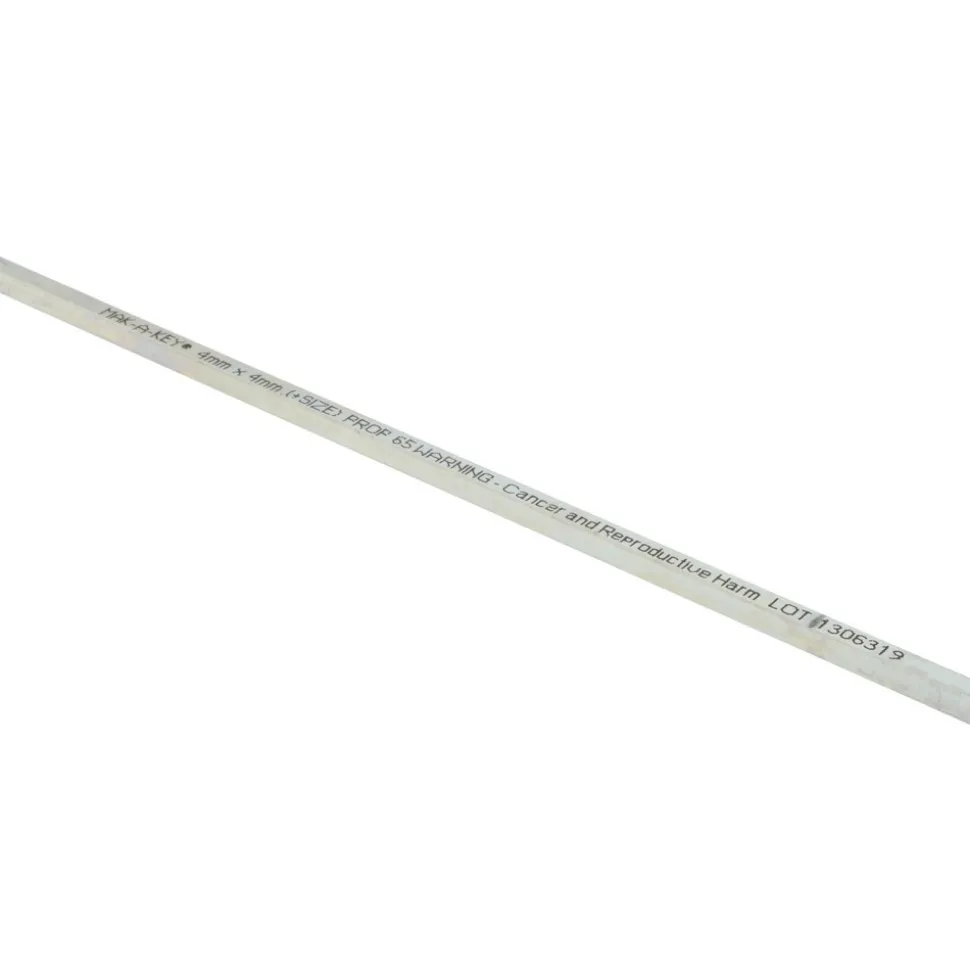Oversized Key Stock: 12" Long, Steel, Zinc-Plated
