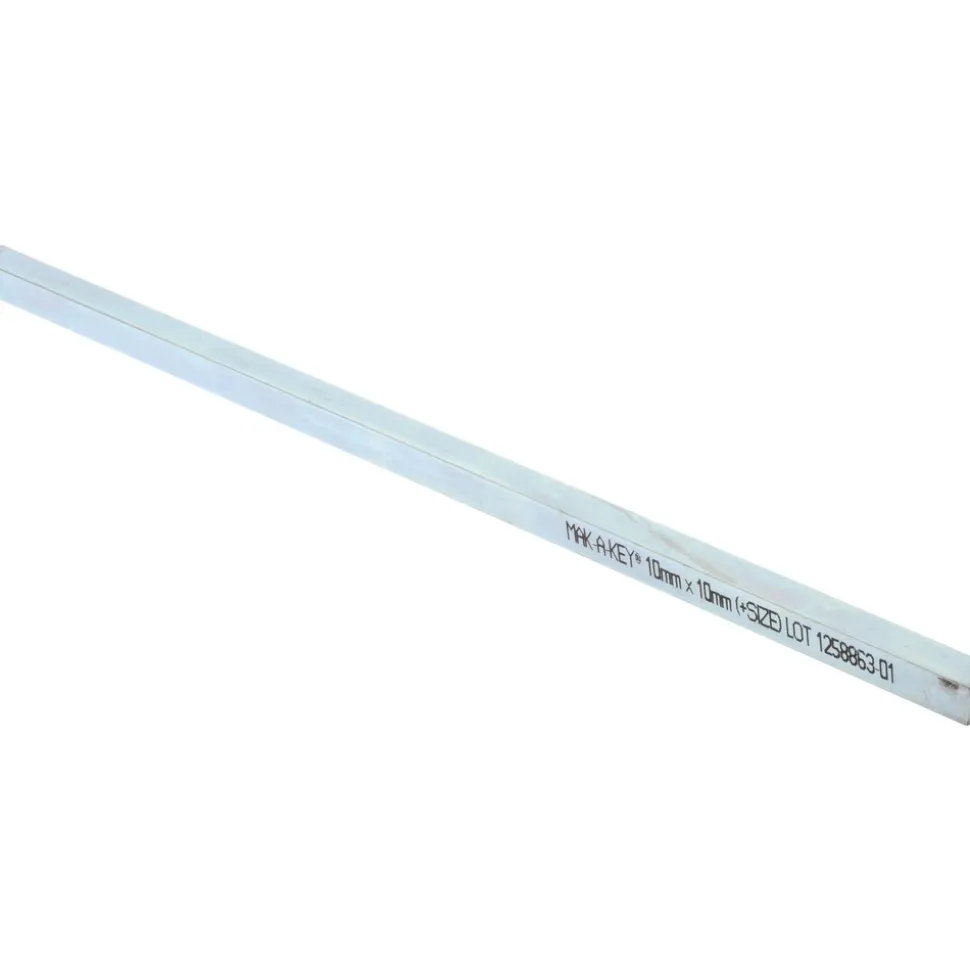 Oversized Key Stock: 12" Long, Steel, Zinc-Plated