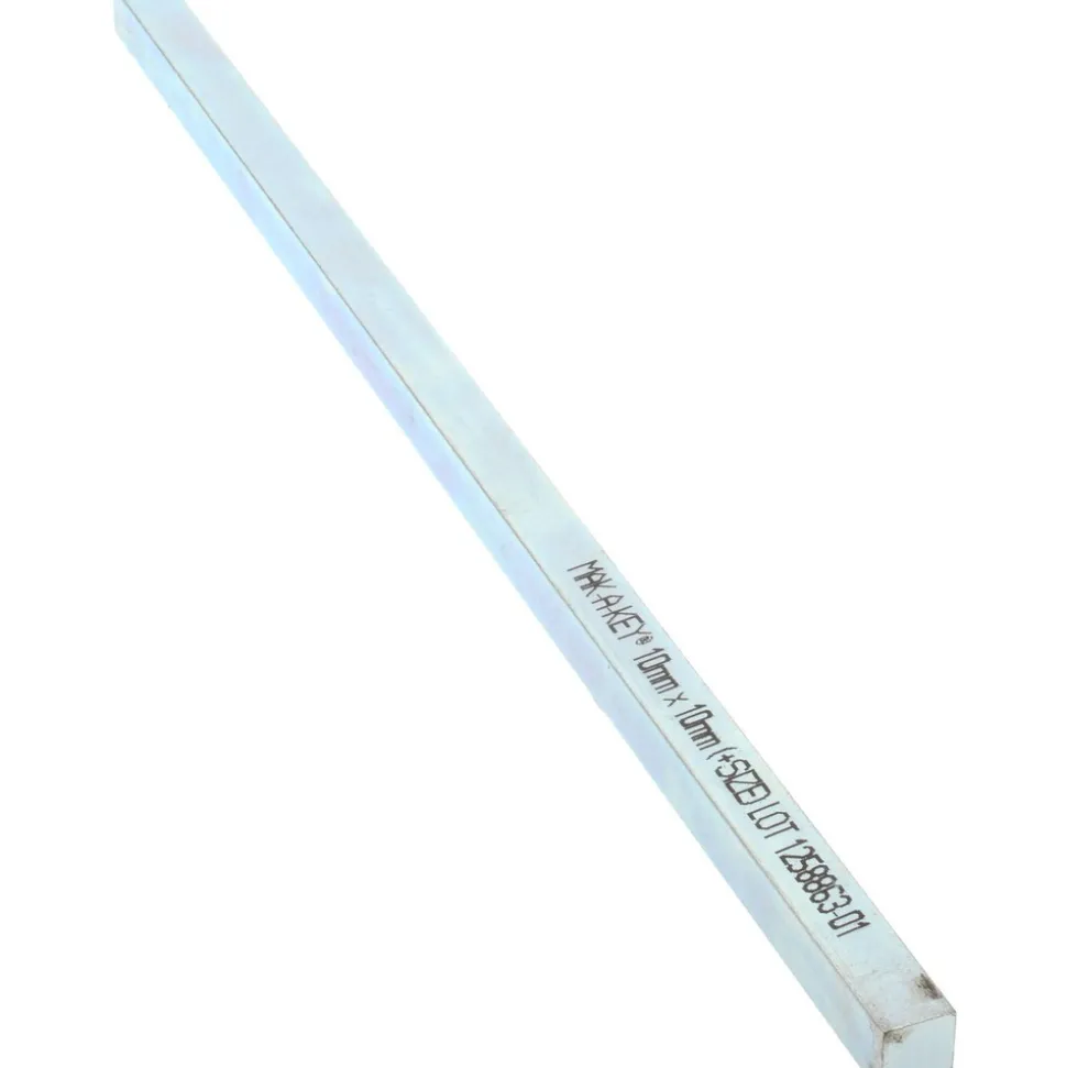 Oversized Key Stock: 12" Long, Steel, Zinc-Plated