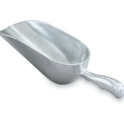 24 oz Silver Cast Aluminum Round Bottom Scoop