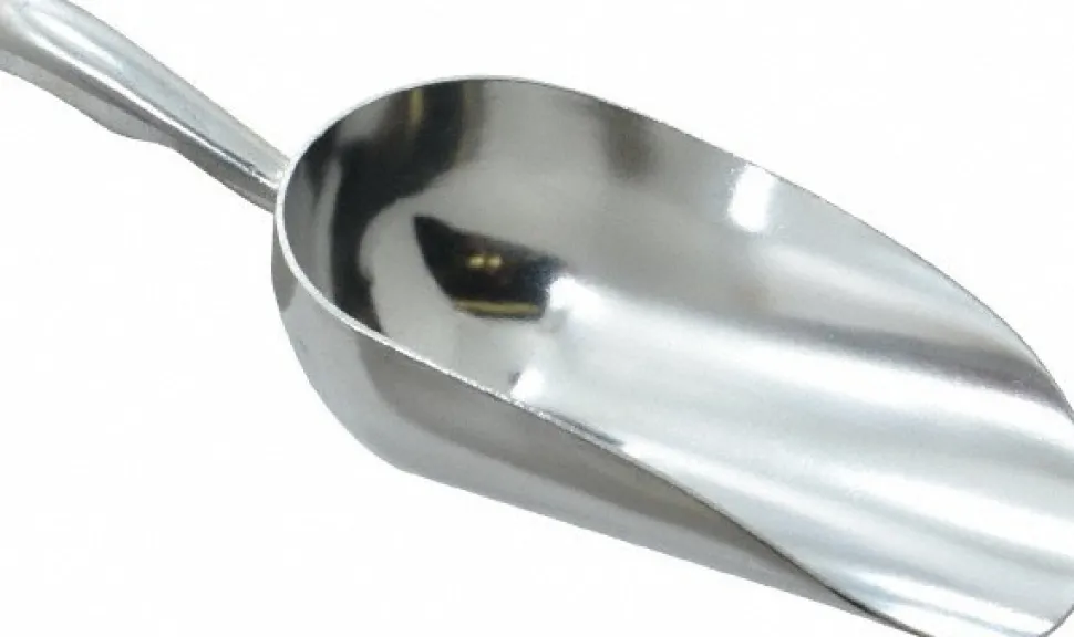 12 oz Silver Cast Aluminum Round Bottom Scoop