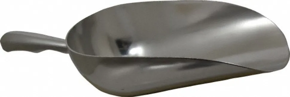 40 oz Silver Cast Aluminum Round Bottom Scoop