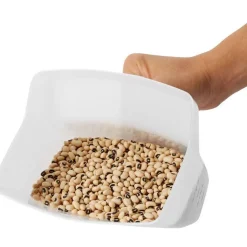 64 oz White Polycarbonate Flat Bottom Scoop