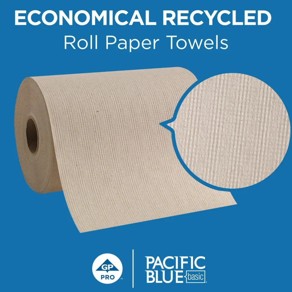 Pacific Blue Basic Recycled Hardwound Paper Towel Roll (Previously Envision), Brown