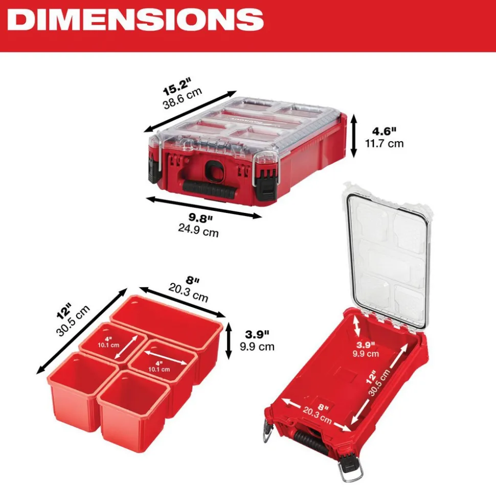 PACKOUT™ Compact Organizer: 4.6" High, 15.2" Long, 9.8" Wide