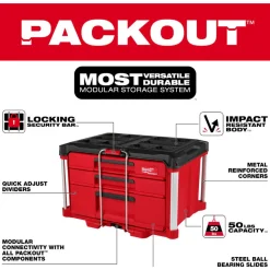 PACKOUT™ Multi-Depth 3-Drawer Tool Box: 14.3