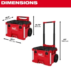 PACKOUTâ„¢ Rolling Tool Box: 19.5" High, 18" Long, 22" Wide