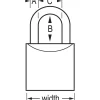 Padlock: Brass, Keyed Alike, 1-1/8" Wide