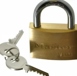 Padlock: Brass, Keyed Different, 1-7/8" Wide