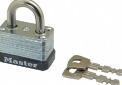 Padlock: Laminated Steel, Keyed Different, 1-1/2" Wide
