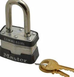 Padlock: Laminated Steel, Keyed Alike, 1-9/16" Wide