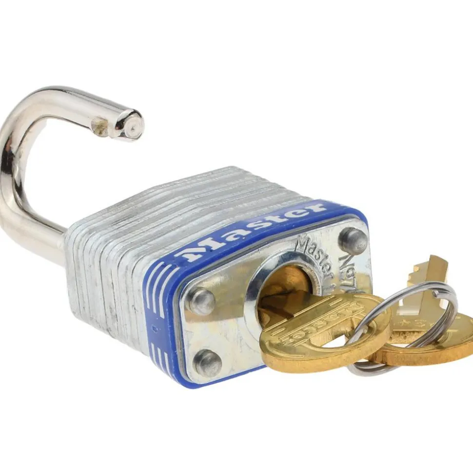 Padlock: Laminated Steel, Keyed Alike, 1-1/8" Wide