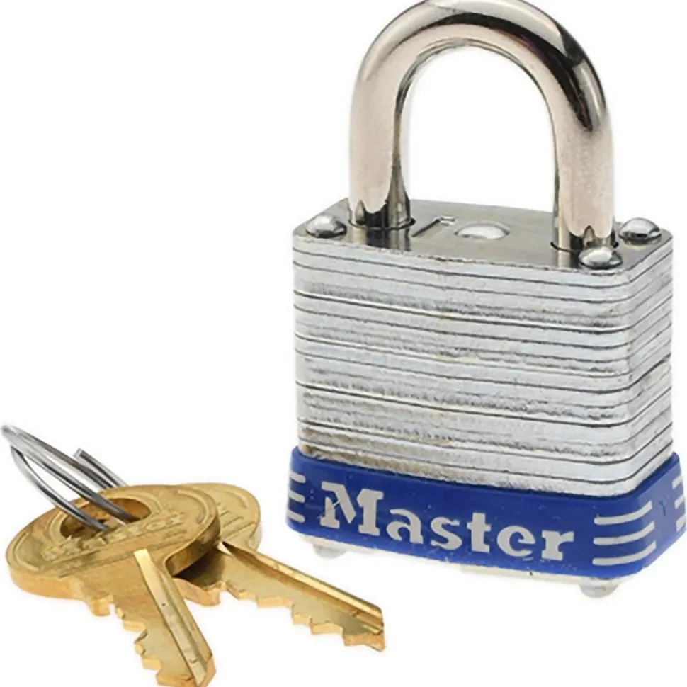 Padlock: Laminated Steel, Keyed Alike, 1-1/8" Wide