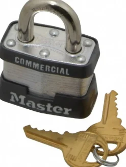 Padlock: Laminated Steel, Keyed Alike, 1-9/16" Wide