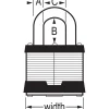 Padlock: Laminated Steel, Keyed Alike, 1-3/4" Wide