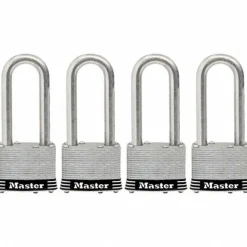 Padlock: Laminated Steel, Keyed Alike, 4-3/8" High, 2" Wide