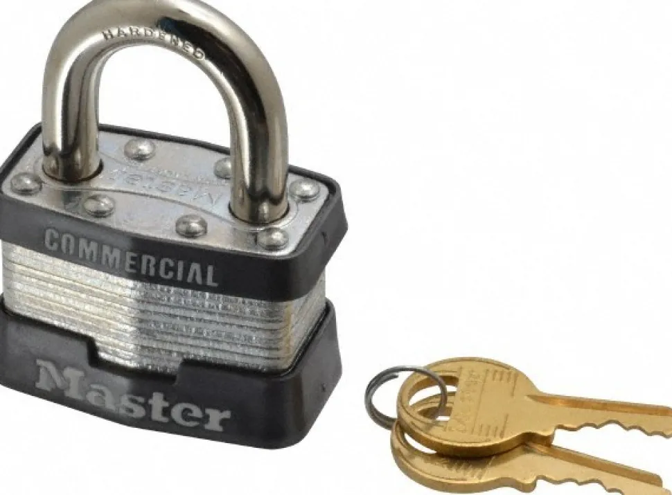 Padlock: Laminated Steel, Keyed Alike, 1-3/4" Wide
