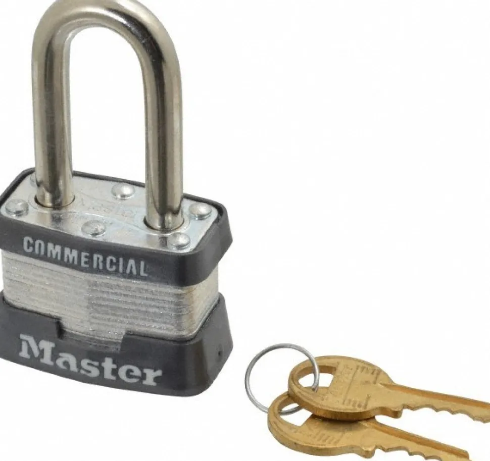 Padlock: Laminated Steel, Keyed Different, 1-9/16" Wide