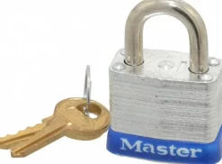 Padlock: Laminated Steel, Keyed Different, 1-1/8" Wide
