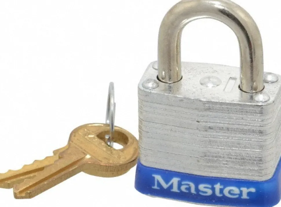 Padlock: Laminated Steel, Keyed Different, 1-1/8" Wide