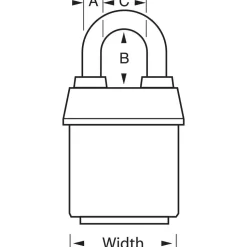 Padlock: Laminated Steel, Keyed Different, 2-3/8" Wide