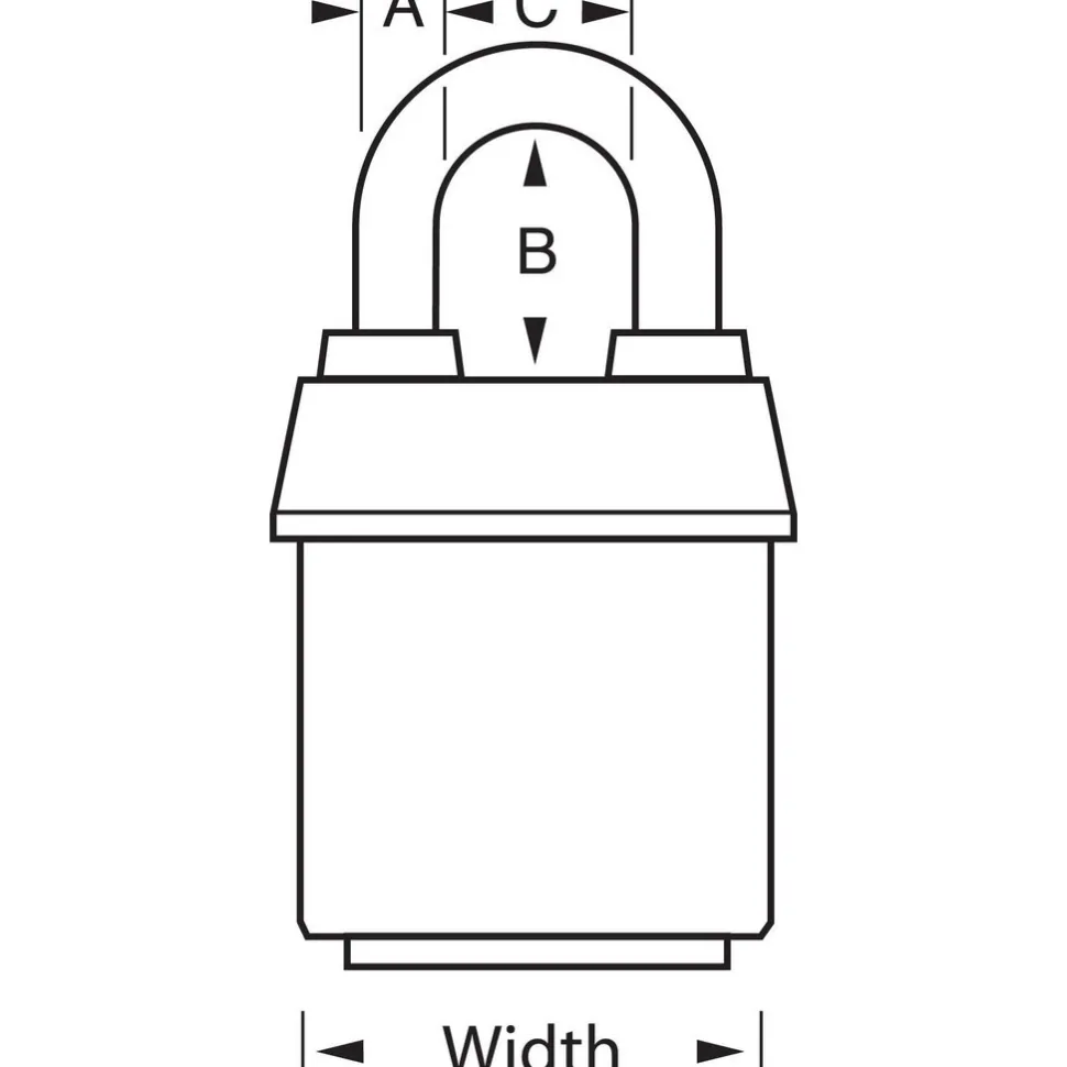 Padlock: Laminated Steel, Keyed Different, 2-3/8" Wide