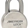 Padlock: Steel, Keyed Alike, 2-1/2" Wide, Satin Chrome & Triple-Plated
