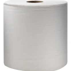 Paper Towels: Center Pull Roll, 6 Rolls per Case, Roll, 2 Ply, White, Recycled Fiber