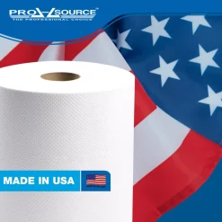 Paper Towels: Hard Roll, 6 Rolls per Case, Roll, 1 Ply, White, Recycled Fiber