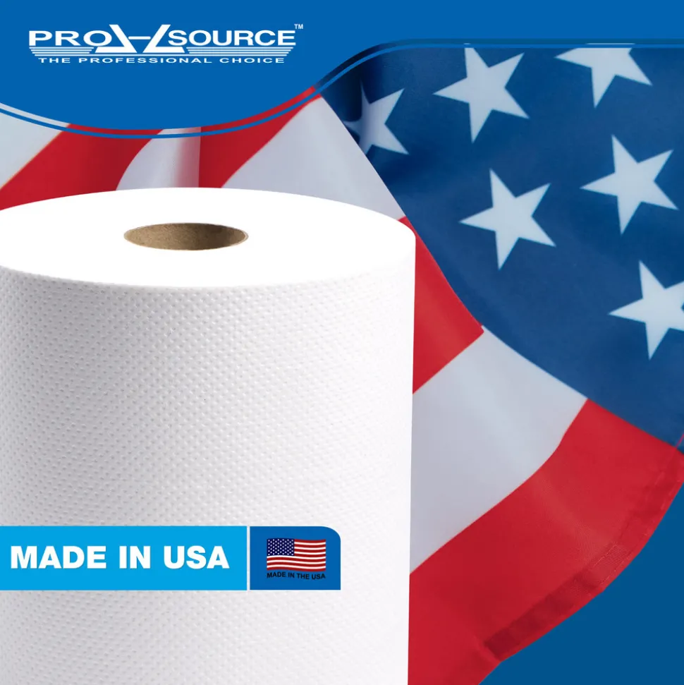 Paper Towels: Hard Roll, 6 Rolls per Case, Roll, 1 Ply, White, Recycled Fiber