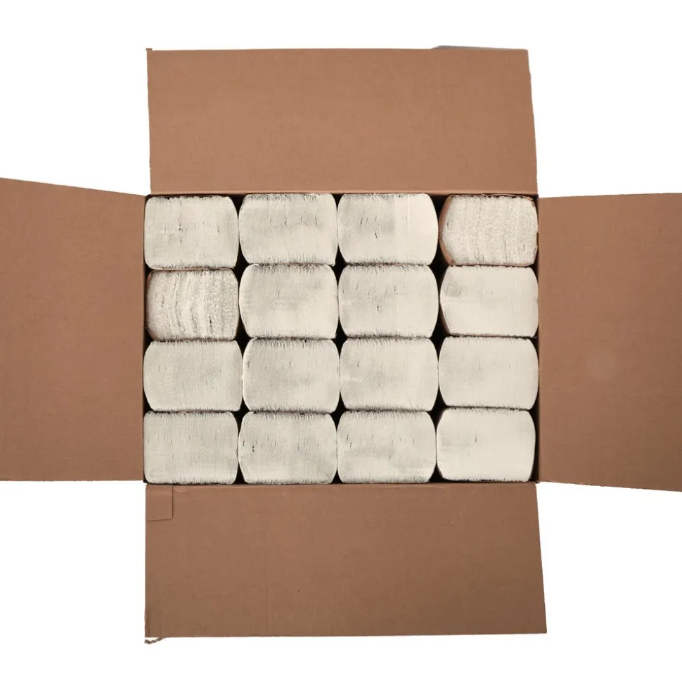 Paper Towels: Multifold, Pack, 1 Ply, White, Recycled Fiber