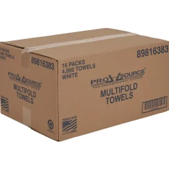 Paper Towels: Multifold, Pack, 1 Ply, White, Recycled Fiber